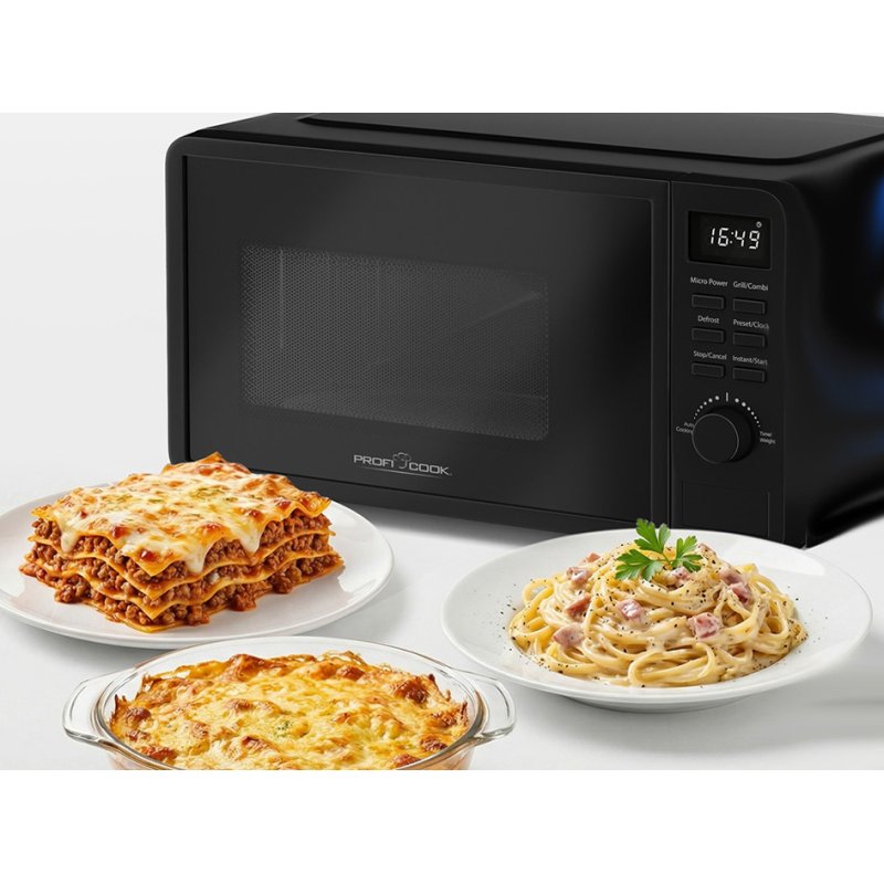 PROFI COOK microwave PC-MWG 1319, with grill, 20 litres, black